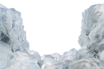 Wall Mural - ice rocks mountain with isolated on transparent background. png file, 3d rendering illustration, cli