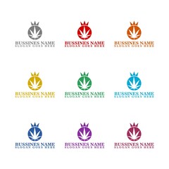 Poster - Cannabis logo template icon isolated on white background. Set icons colorful