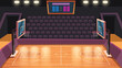a basketball court side view cartoon design