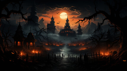 Wall Mural - Halloween events in October