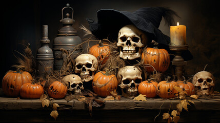 Wall Mural - Halloween events in October