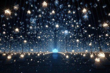 shower of a million sparkling star shaped mirrors from the heavens. Magic light