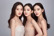 © Salsabila Ariadina - group of a young asian woman with clean fresh skin on white background