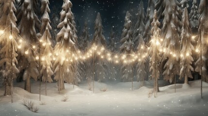 A snow covered forest filled with lots of trees