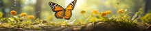 A Banner Photo Of A Butterfly In Nature