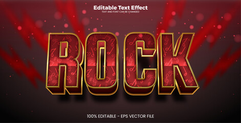 Wall Mural - Rock editable text effect in modern trend style