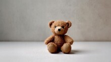 Cute Teddy Bear In Isolation On A White Background.