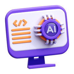 Ai program 3d illustration icon
