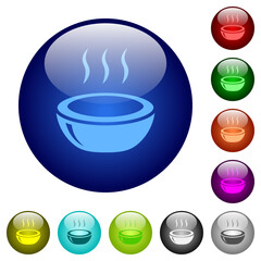 Poster - Glossy steaming bowl color glass buttons