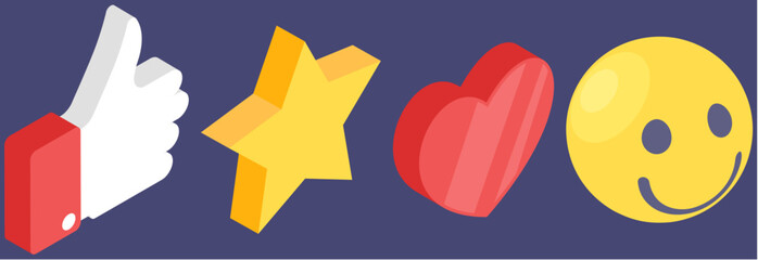 Icons for mobile devices set. Basic gadget functions. Social media, Internet signs. Phone applications and network symbols like, star, heart, smile face. Custom buttons on smartphone screen, user menu