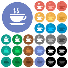 Canvas Print - Cup of coffee round flat multi colored icons