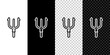 Set line Neptune Trident icon isolated on black and white, transparent background. Vector