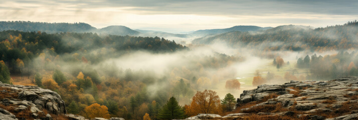 Wall Mural - Ozarks Hills Fall created with Generative AI Technology, ai, generative