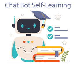 Wall Mural - chat bot. online communication with artificial intelligence. virtual dialog