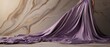 Soft lavender marble streaked with deep purple veins, contrasted with a sheet of gold-tinted silk draped effortlessly across. Glamor, jewellers design. Generative AI. 