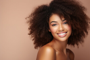 generative ai portrait of natural beauty perfect woman model demonstrating hairstyle haircut