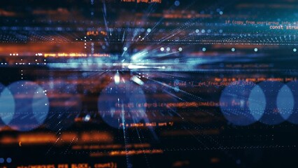 Wall Mural - 3d programming code abstract technology background of software developer and computer script. runnin