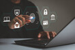 © THAWEERAT - Cyber security concept, internet security, screen with padlock, login, user and password, user privacy security and encryption, secure internet access Future technology and cybernetics, cybercrime.