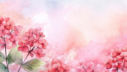 Wall Mural - floral watercolor background hydrangea flower