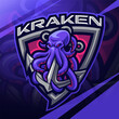 Kraken esport mascot logo design