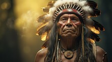 Apache Indian Shaman Is A Native American Man.