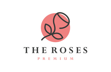 Wall Mural - rose logo flower vector icon template