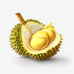 Wall Mural - illustration photo of durian fruit on white background