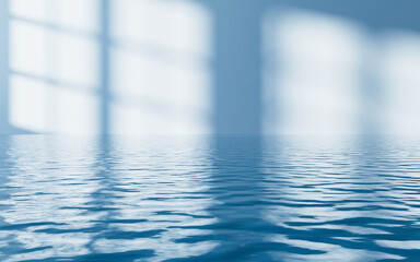 Wall Mural - Empty room with water surface, 3d rendering.