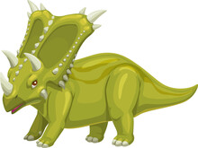 Chasmosaurus Dinosaur Funny Cartoon Character. Jurassic Era Dinosaur, Paleontology Lizard Or Extinct Chasmosaurus Reptile Vector Character. Prehistoric Animal Cheerful Mascot Or Childish Personage