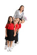 © Pixel-Shot - Little school children with female teacher on white background