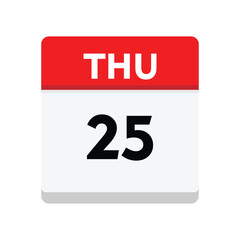 25 thursday icon with white background