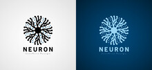 Neurons Logo Design, Modern Abstract Nerve Cell Energy Vector Illustration