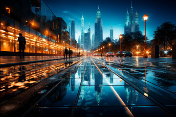 Poster - night view of the city