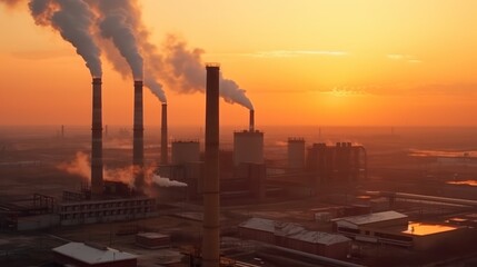 smoke from the chimney plant, oil and gas industry 