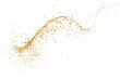 Leinwandbild Motiv Gold glitter. Golden sparkle confetti. Shiny glittering dust.
