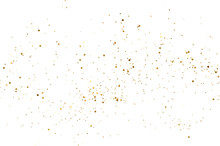 Gold Glitter. Golden Sparkle Confetti. Shiny Glittering Dust.