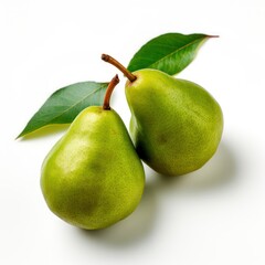 Fresh pears white background 