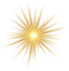  Gold Glow Star. Light glowing effect. Transparent Sun rays