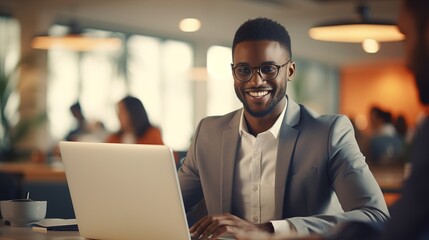 Wall Mural - businessman working on laptop in office