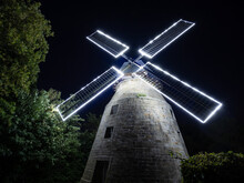 The Old Windmill At Night In Germany