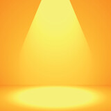 Fototapeta  - Color background limbo backdrop. Yellow. Studio light.
