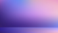 Studio Background,Empty Room Lilac Ombre Color Wall And Flooring. Studio Display Podium With Blurry Pink,violet And Blue Template.Vector Banner Futuristic Neon For Product Future Cyberspace Concept