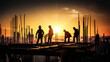 © bannafarsai - Silhouette Teams construction worker