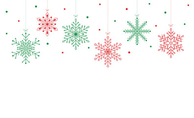 Wall Mural - Merry Christmas and Happy New Year background with Snowflakes for Christmas tree made. Vector illustration