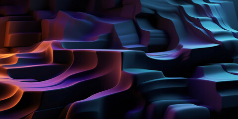 3D Abstract Modern Technology Dark Background