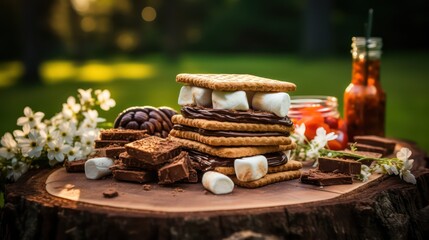 Canvas Print - chocolate and cream biscuits