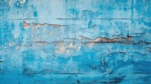 Abstract Blue Old Peeling Paint Grunge Background 