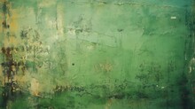 Abstract Green Old Peeling Paint Grunge Background 