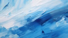 Abstract Thick Blue Oil Paint Background 