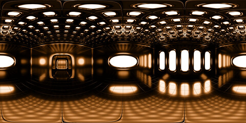 Wall Mural - hdri map, spherical environment panorama background, 360 degree high contrast interior light source 